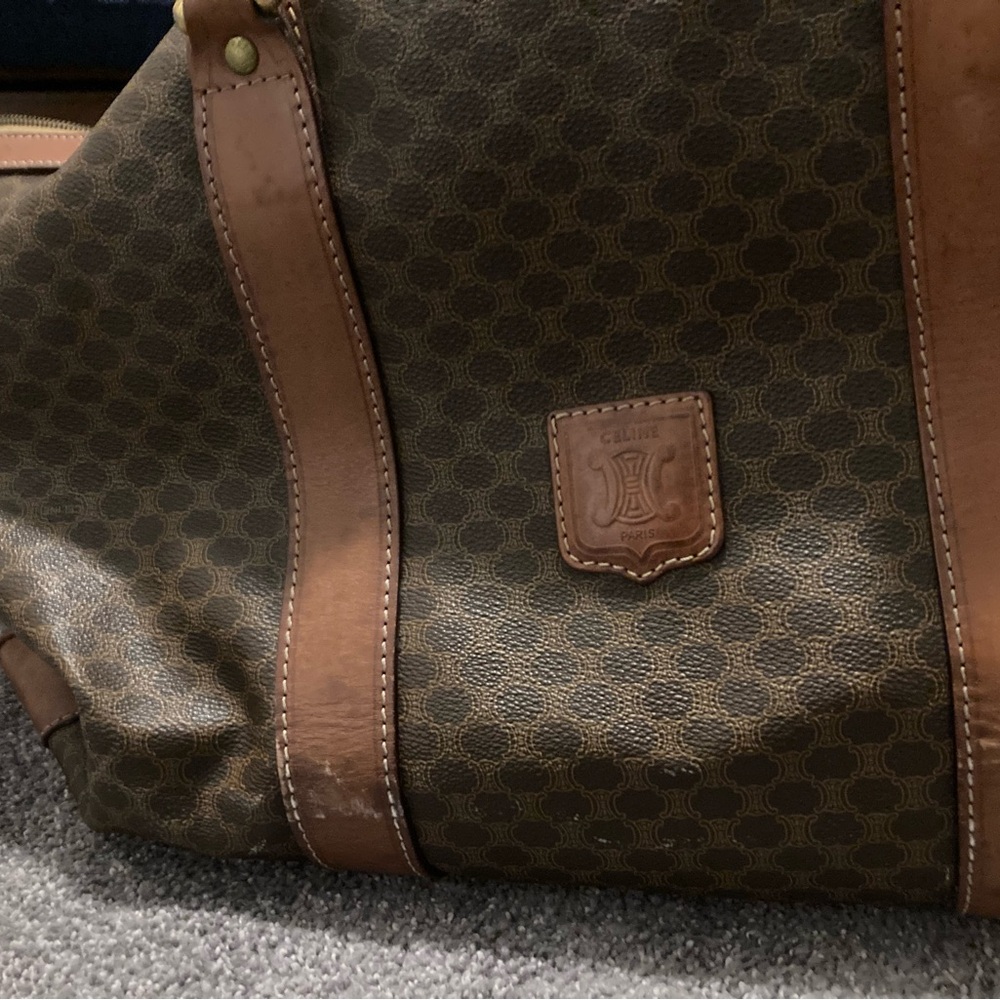 Celine Brown Patterned Duffel Bag